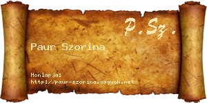 Paur Szorina névjegykártya